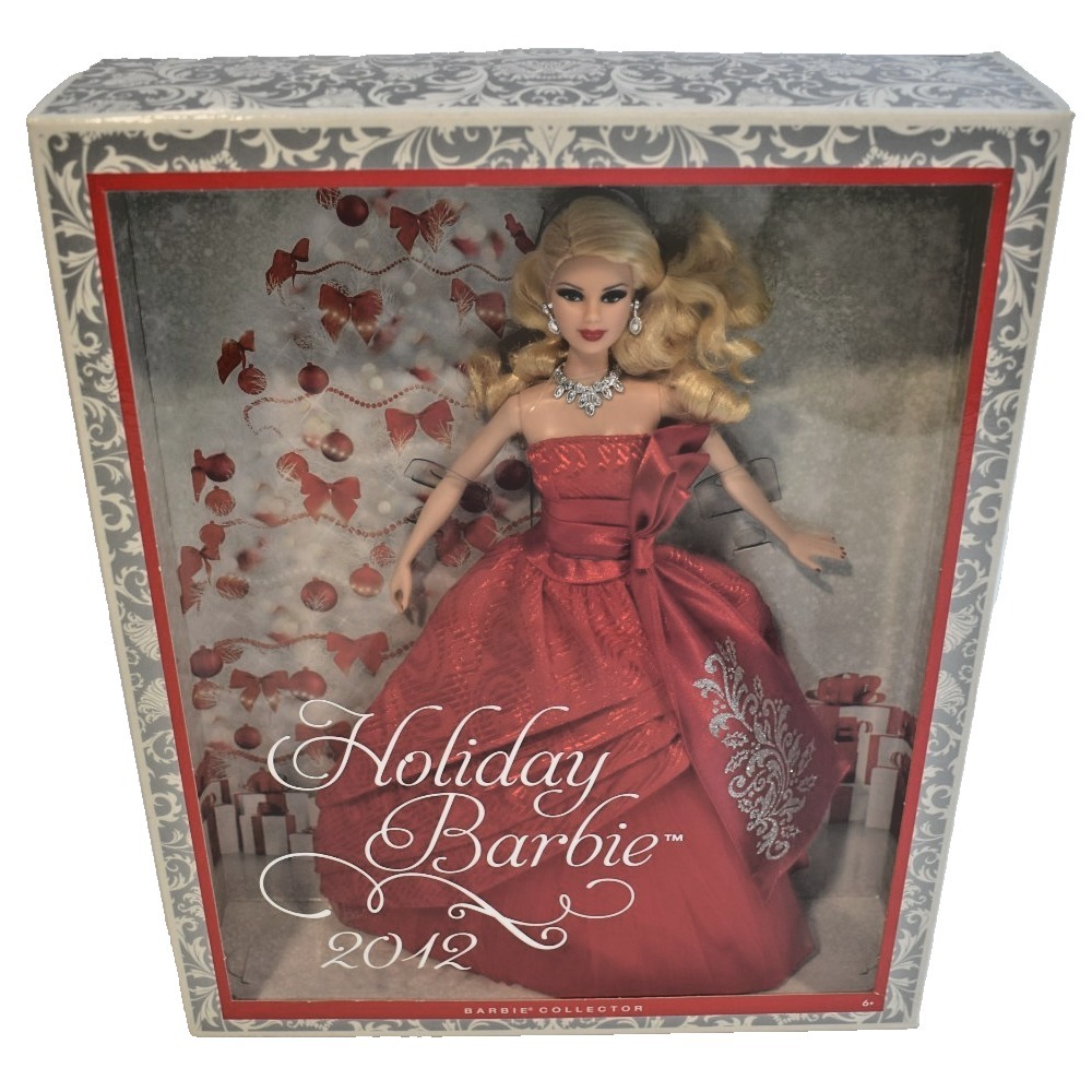 2012 Holiday Barbie Doll Collector Edition Mattel W3465 NRFB Blonde Red Gown